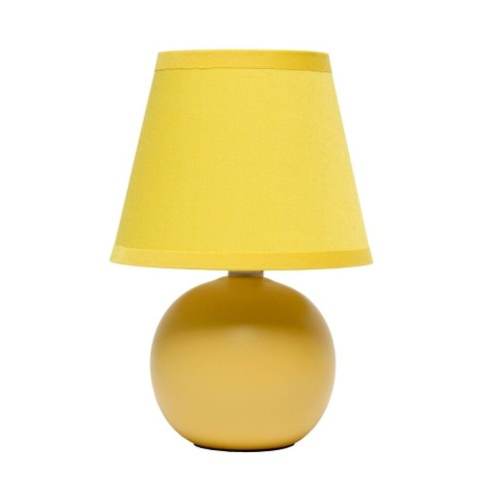 Creekwood Home Nauru 8.66-in Yellow Led; Table Lamp with Fabric Shade